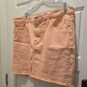 Peach Denim Mini Skirt